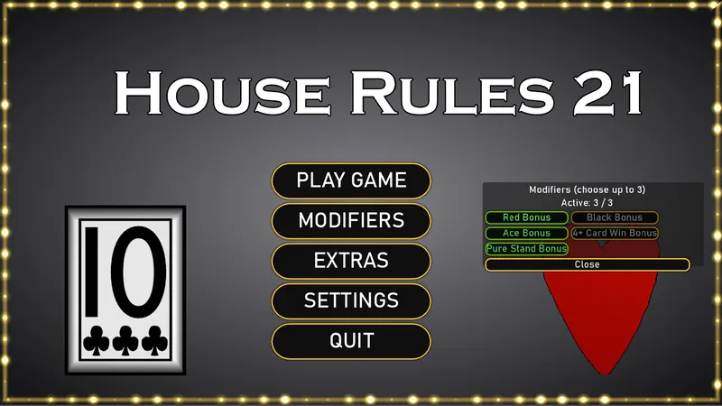 House Rules 21 gameplay at the blackjack table